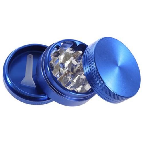 3-PART 2"L ALUMINUM GRINDER by Moji Mellow This 2" three-part grinder by Moji Mellow is made of sturdy aluminum. For use with dried flower.