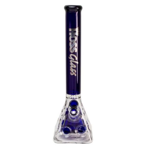 Pyramid Beaker with an included permanent grid diffuser inside the base. This water pipe features holes on each side that pass through the base into an inner pyramid. Comes with two 19mm flower bowls and a banger.