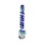 BUBBLE STRAIGHT TUBE TEAL BLUE & WHITE WRAP BONG For Sale